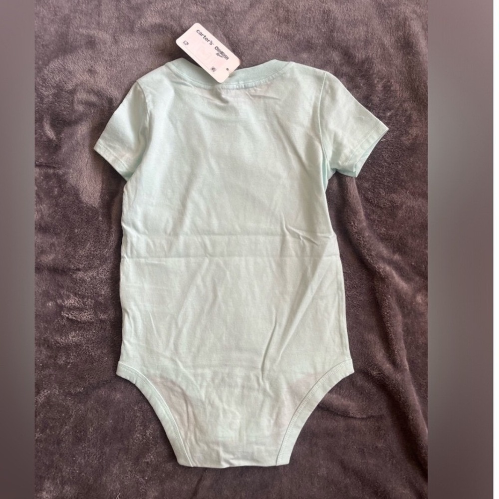 Carter's Daddy's 1st Fathers Day Baby Bodysuit Newborn 0M Mint Green NWT - Picture 2 of 3